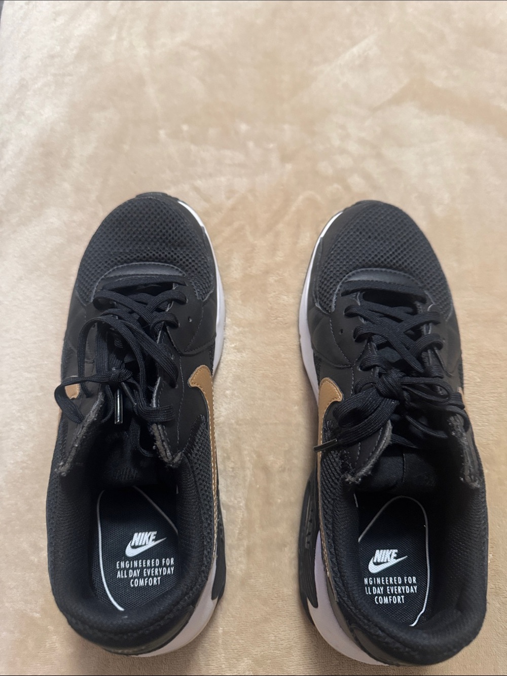 Nike Black Sneakers with Tan Swoosh Accent - Picture 2 of 13